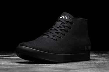 Nobull Canvas Mid Men's Trainers Black | Australia (WY1436)